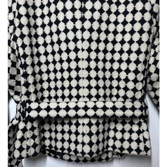 Sharagano Wool Blend Belted Peacoat Jacket Size 12 Structured Office Old Money - Picture 10 of 12